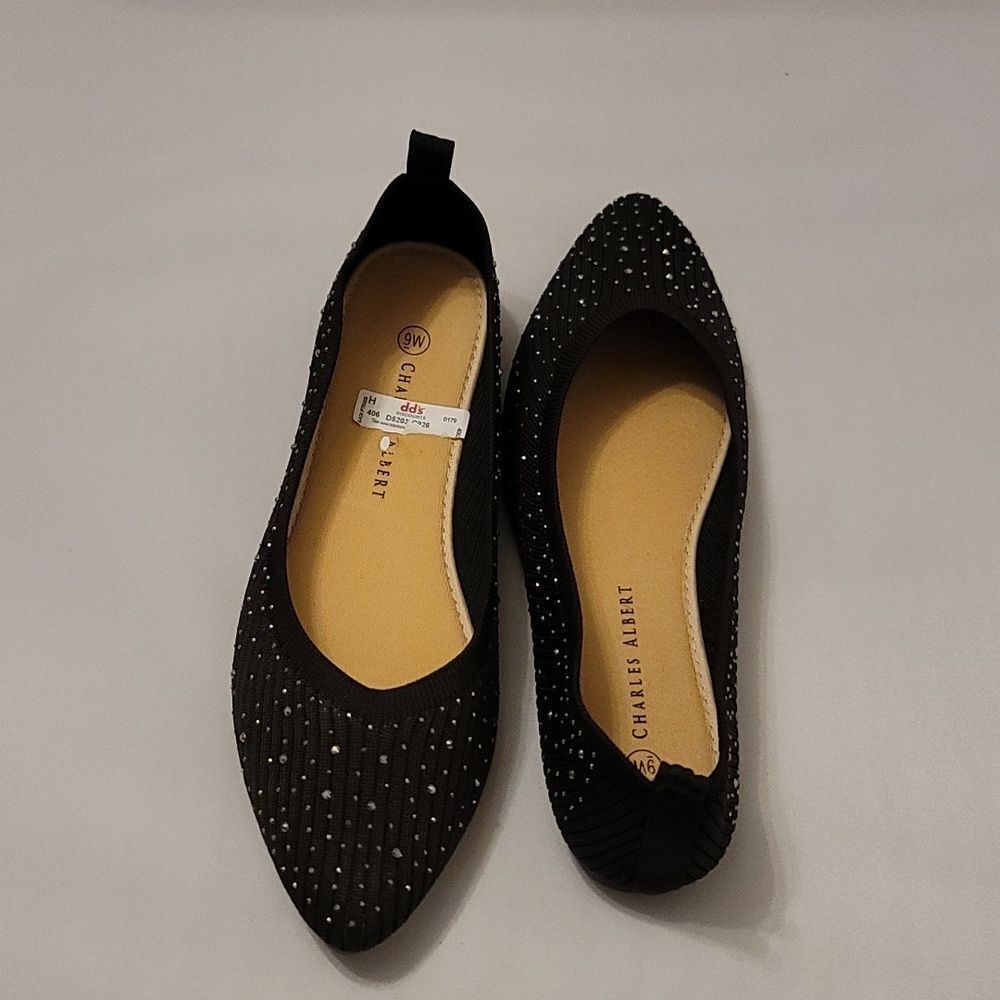 BRAND NEW CHARLES ALBERT STUDDED EMBELLISHMENTS POINTED TOE WOMEN'S FLAT - Picture 4 of 16